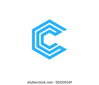 Letter C Line Maze Logo Design Template