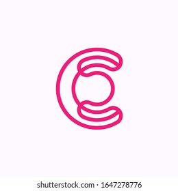 The  letter C   linear vector logo