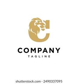 Letter C Lion Head Elegant logo icon vector