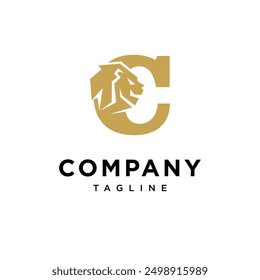 Letter C Lion Head Logo Icon Vector