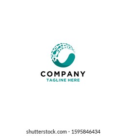 Letter C liquid logo icon design vector template elements.