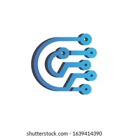Letter C logo abstact. Connection logo symbol