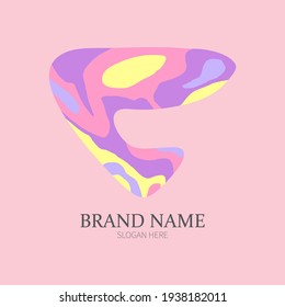 Letter c logo with abstract colorful design