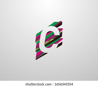 Buchstabe C Logo. Abstraktes C-Buchstaben-Design, aus verschiedenen Streifen Formen in Farbe.