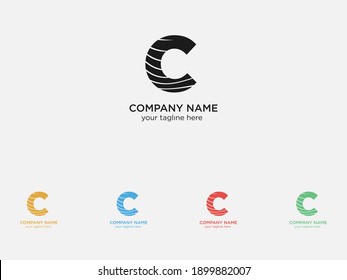 Letter C Logo. Abstract C Letter. Universal vector icon. Vector illustration logo. Set of colorful flat design icons. 