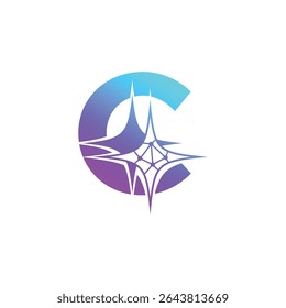 Letter C logo, C logo, AI logo set, modern and minimal design, tech-inspired, colorful icons and symbols, suitable for artificial intelligence, innovation, branding, startups, and digital identity.