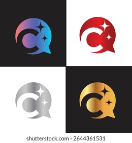 Letter C logo, C logo, AI logo set, modern and minimal design, tech-inspired, colorful icons and symbols, suitable for artificial intelligence, innovation, branding, startups, and digital identity.