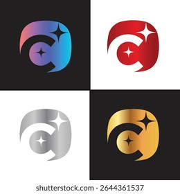 Letter C logo, C logo, AI logo set, modern and minimal design, tech-inspired, colorful icons and symbols, suitable for artificial intelligence, innovation, branding, startups, and digital identity.