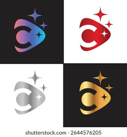 Letter C logo, C logo, AI logo set, modern and minimal design, tech-inspired, colorful icons and symbols, suitable for artificial intelligence, innovation, branding, startups, and digital identity.