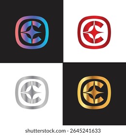 Letter C logo, C logo, AI logo set, modern and minimal design, tech-inspired, colorful icons and symbols, suitable for artificial intelligence, innovation, branding, startups, and digital identity.