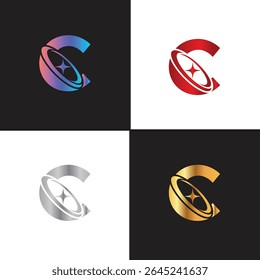 Letter C logo, C logo, AI logo set, modern and minimal design, tech-inspired, colorful icons and symbols, suitable for artificial intelligence, innovation, branding, startups, and digital identity.