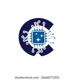 Logotipo de la letra C, logotipo de C, sistema del logotipo de la IA, diseño moderno y mínimo, iconos y símbolos coloridos inspirados en la tecnología, convenientes para la inteligencia artificial, la innovación, la marca, las empresas incipientes, y la identidad digital.