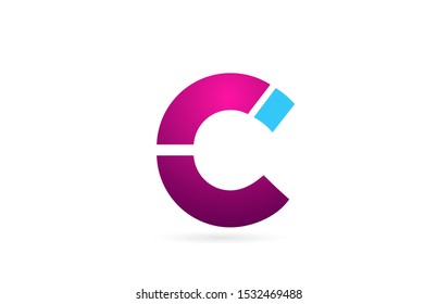 letter C logo alphabet for company logo icon design in pink blue color. Suitable for a corporate or business design