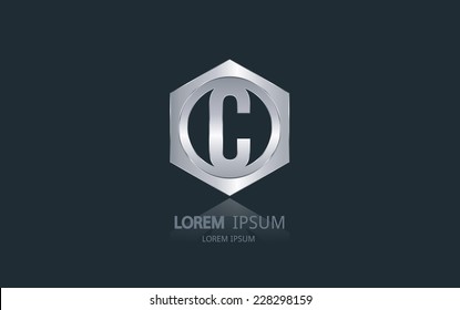 Letter C logo. Alphabet logotype vector design.