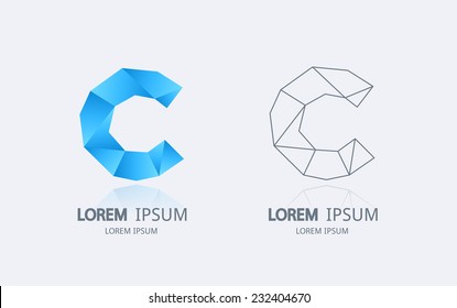 Letter C logo. Alphabet logotype vector design.