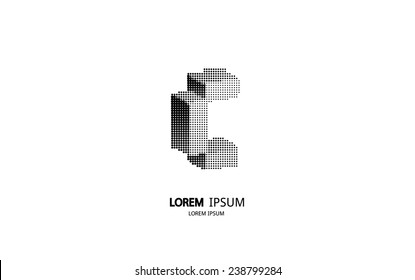 Letter C logo. Alphabet logotype vector design.