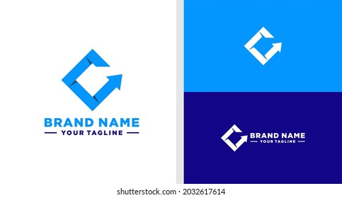 LETTER C LOGO ARROW DIGITAL EDITABLE
