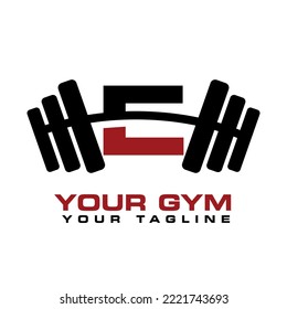 Letter c Logo With Barbell. Fitness Gym logo. Lifting Vector Logo Design For Gym and Fitness. Alphabet Letter Logo Template