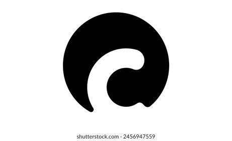 Letter C Logo, black isolated silhouette