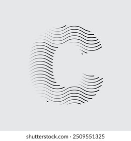 Logotipo de la letra C con líneas trenzadas negras.