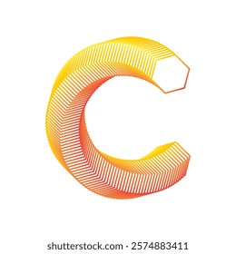 
Letter C logo with black twisted lines design.