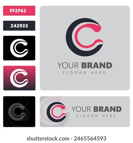 Marca del logotipo de la letra C, logotipo moderno, logotipo profesional