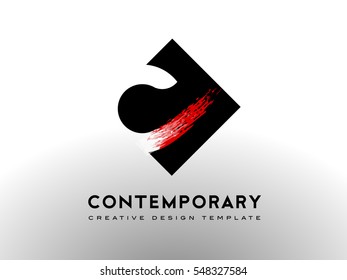 Letter C Logo with Brush Art Gallery Concept. C Letter Icon Design Vector.