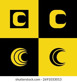 Letra C Logotipo Bundle - Moderno Minimalista Monograma Alfabeto Marca Vetor de Identidade Definido para Negócios