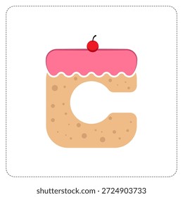 Letra C Logo Cake Monogram Design