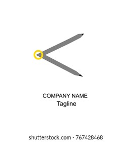 letter C logo of cartoon compass 