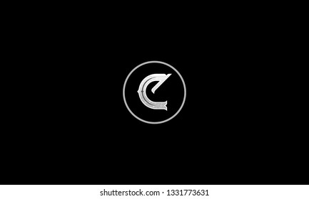 LETTER C LOGO WITH CIRCLE FRAME FOR LOGO DESIGN OR ILLUSTRATION USE