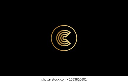 LETTER C LOGO WITH CIRCLE FRAME FOR LOGO DESIGN OR ILLUSTRATION USE