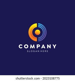 Letter c logo colorful gradient template design