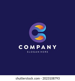 Letter c logo colorful gradient template design