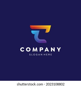 Diseño de plantilla de degradado de color con logotipo de letra c