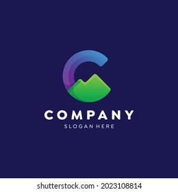 Letter c logo colorful gradient template design