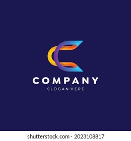 Letter c logo colorful gradient template design