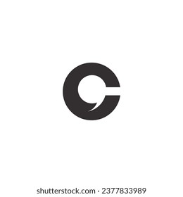 Logo de la letra C con una coma en el medio con un fondo transparente