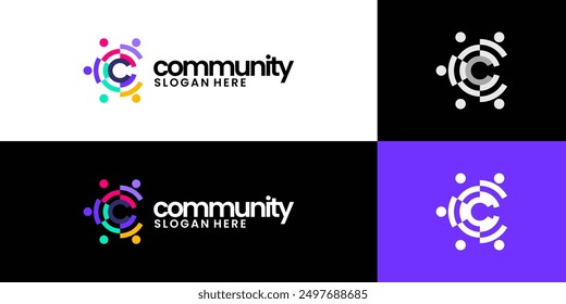 Letter C logo community, social group logo idea