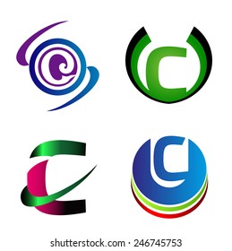 Letter C logo company vector letter C icon set 
