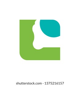 Letter C Logo Concept Combined With Human Foot,  Vector Icon Design