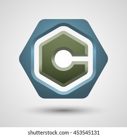 Letter C logo. Contains transparent object.