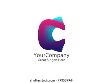letter c logo. creative colorful symbol concept vector illustration
