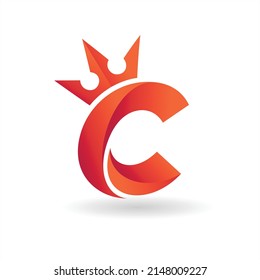 letter C logo with crown concept