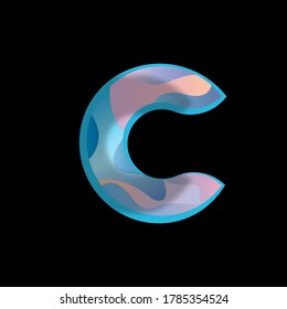 Buchstabe c Logo-Design mit blauer Farbe