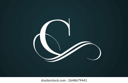 Letter c logo design with a blue background. Modern trendy initial luxury c letter logo design. Royal premium letter c logo design vector template.