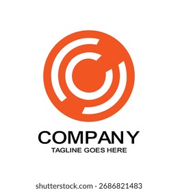 Letra C Diseño de logotipo en círculo, Vector de icono de Tecnología Abstractas moderna