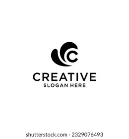 Concepto de diseño de logotipo Carta c