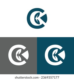 Letter C logo design concept, negative space style. 
Abstract sign constructed from check marks.
 Vector elements template icon.