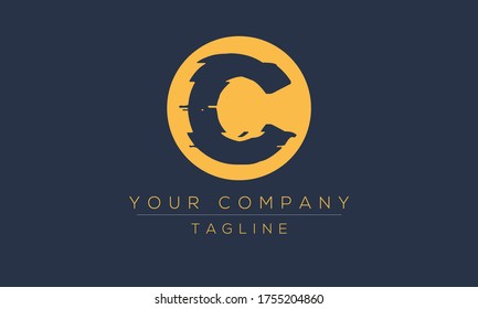 Letter C Logo Design, Distorted Vector C